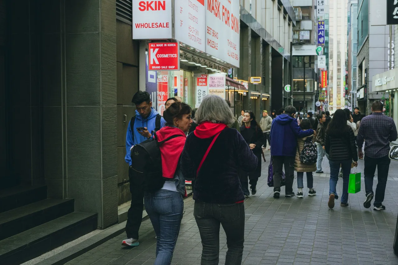 Myeongdong shopping street in Seoul