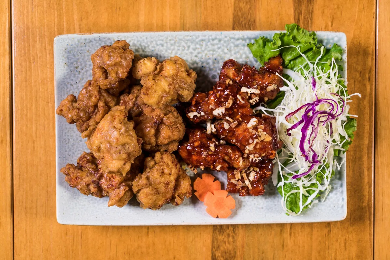 A plate of Korean fried chicken