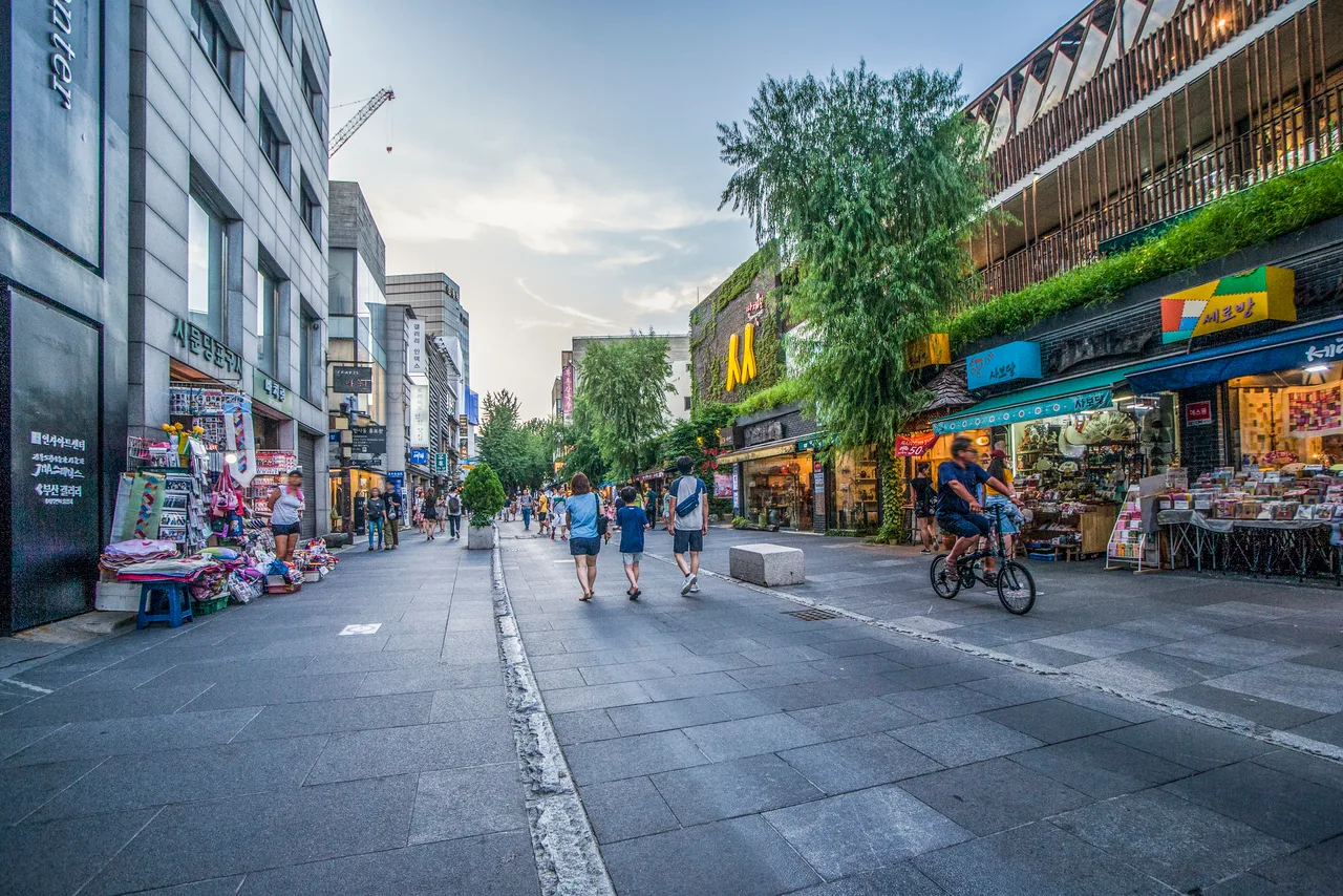 Insadong's craft-lined main street