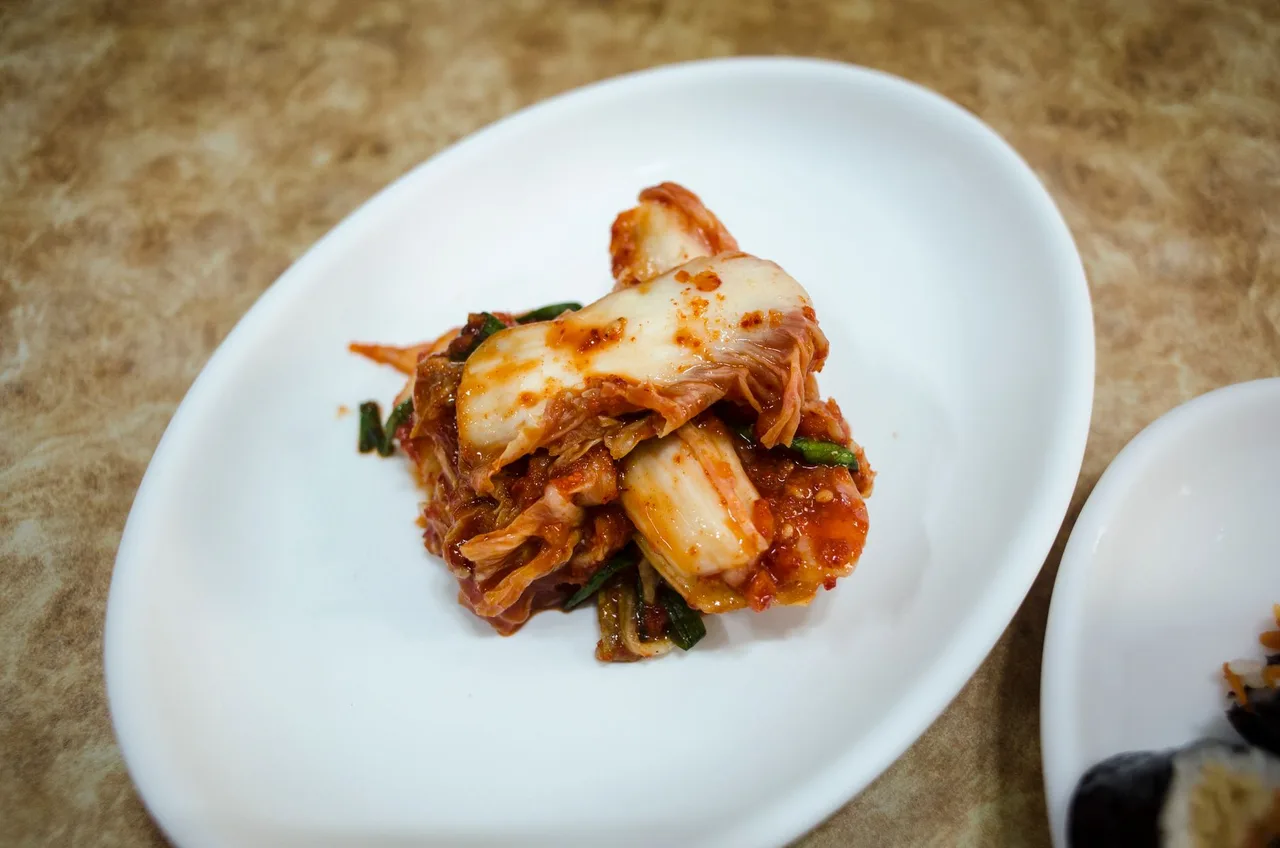 A bowl of kimchi