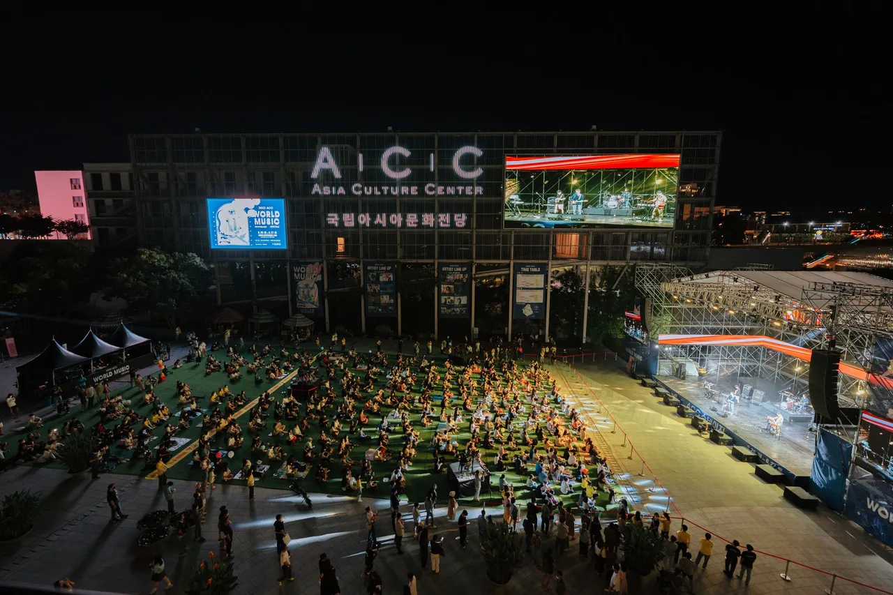 A K-pop concert crowd in Seoul